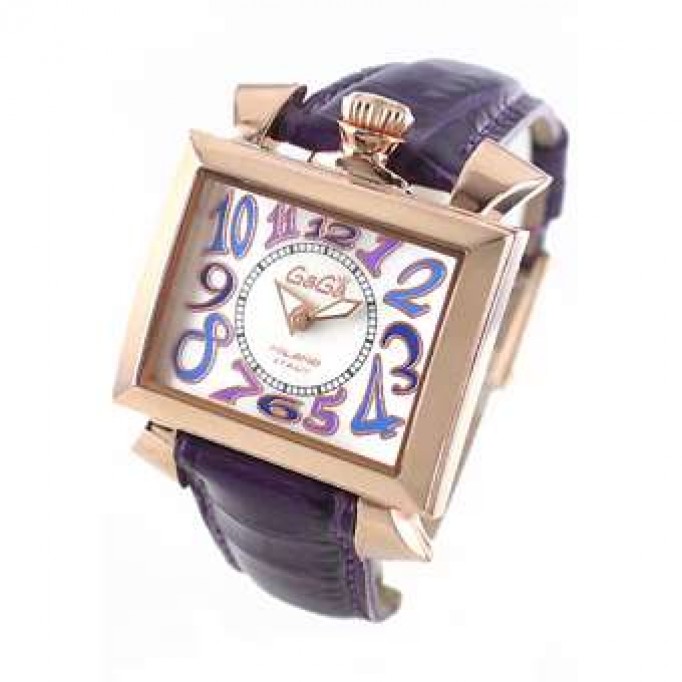 ガガミラノ スーパーコピー ナポレオーネ40mm 6031.4 レザー パープル/ホワイトシェル ボーイズ