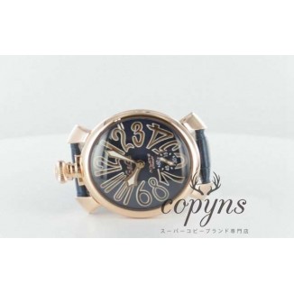 ガガミラノ 偽物 マニュアーレ48mm 5011.5 手巻き スモールセコンド レザー PGPブルー メンズ