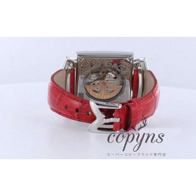 ガガミラノ スーパーコピー ナポレオーネ48mm スーパーコピー 6000.1 オートマチック レザー レッド/ホワイト メンズ