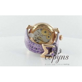 ガガミラノ 偽物 マニュアーレ48mm 5011.2 手巻き スモールセコンド レザー PGPパープル メンズ