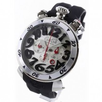 ガガミラノ コピー クロノ48mm 6050.7 ラバー ブラック/シルバー メンズ