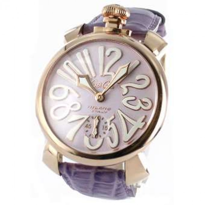 ガガミラノ 偽物 マニュアーレ48mm 5011.2 手巻き スモールセコンド レザー PGPパープル メンズ