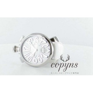 ガガミラノ 偽物 マニュアーレ48mm 5010.10 手巻き スモールセコンド レザー ホワイト メンズ