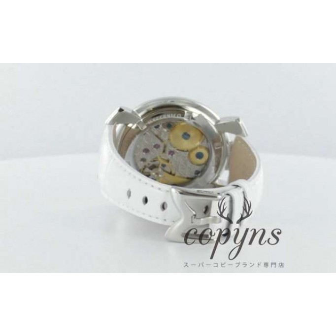 ガガミラノ 偽物 マニュアーレ48mm 5010.1 手巻き スモールセコンド レザー ホワイト メンズ
