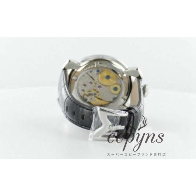 ガガミラノ 偽物 マニュアーレ48mm 5010.2 手巻き スモールセコンド レザー ブラック メンズ