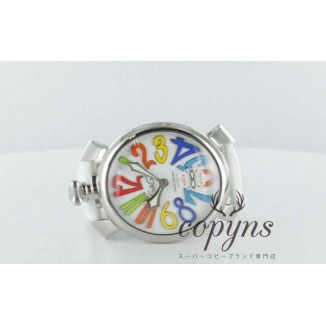 ガガミラノ 偽物 マニュアーレ48mm 5010.1 手巻き スモールセコンド レザー ホワイト メンズ