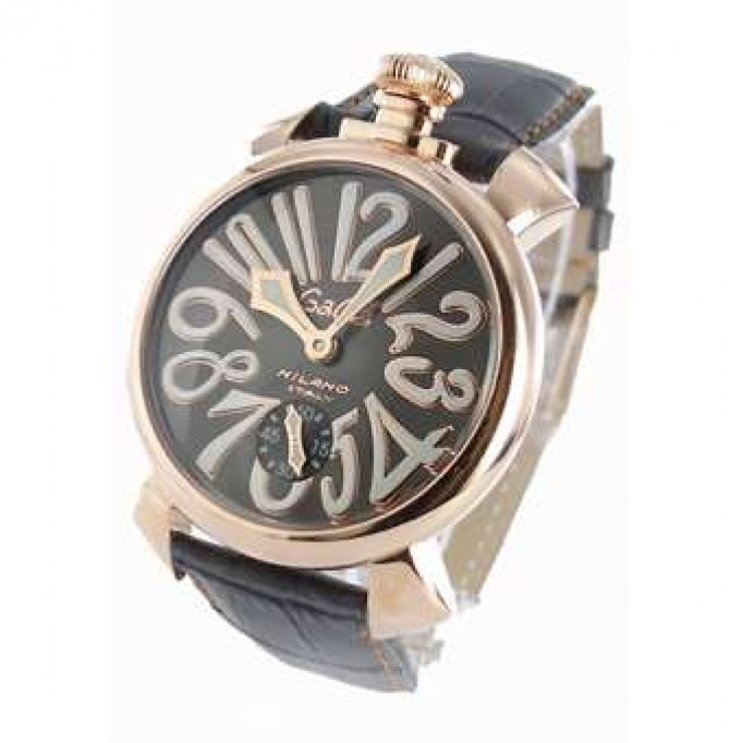 ガガミラノ 偽物 マニュアーレ48mm 5011.7 手巻き スモールセコンド レザー PGPグレー メンズ