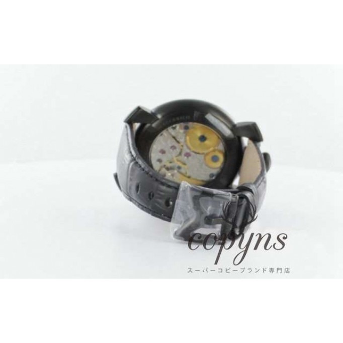 ガガミラノ 偽物 マニュアーレ48mm 5012.3 手巻き スモールセコンド レザー ブラック メンズ