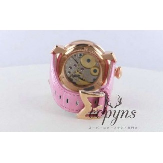 ガガミラノ 偽物 マニュアーレ48mm 5011.2 手巻き スモールセコンド レザー PGPピンク メンズ
