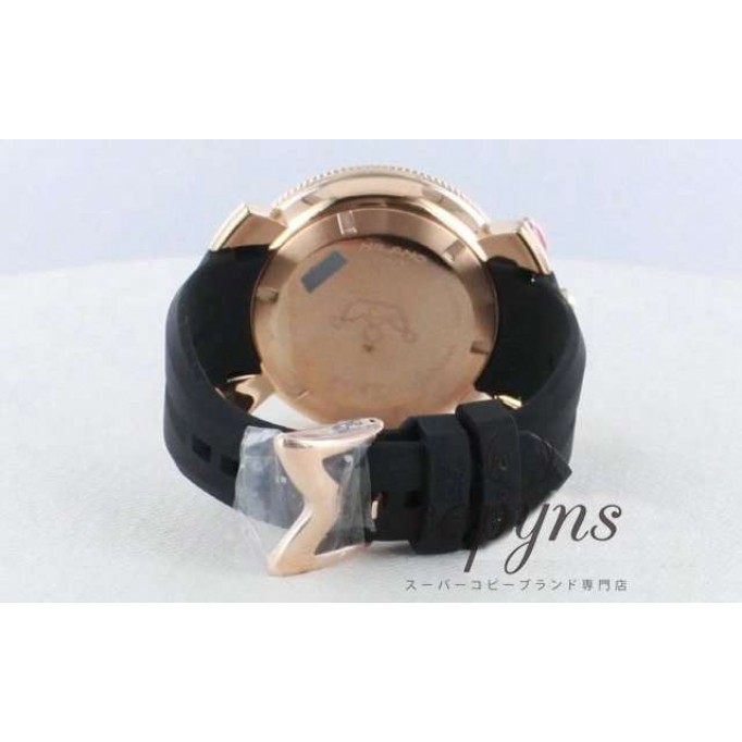 ガガミラノ コピー クロノ48mm 6056.6 ラバー ブラック/PGPシャンパンシルバー メンズ