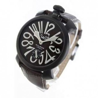 ガガミラノ 偽物 マニュアーレ48mm 5012.4 手巻き スモールセコンド レザー ダークブラウン メンズ