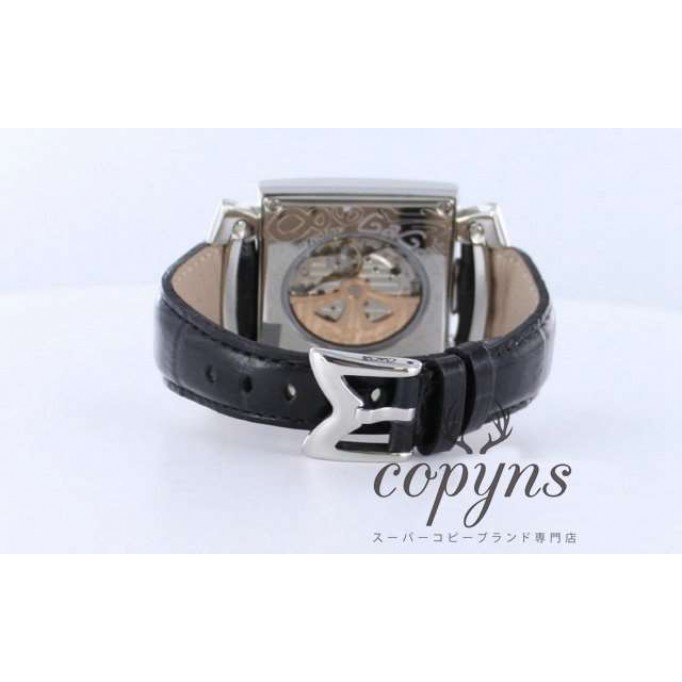 ガガミラノ スーパーコピー ナポレオーネ48mm スーパーコピー 6000.5 オートマチック レザー ブラック/シルバー メンズ
