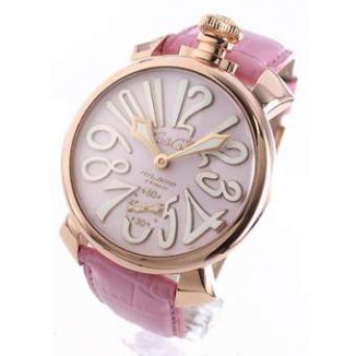 ガガミラノ 偽物 マニュアーレ48mm 5011.2 手巻き スモールセコンド レザー PGPピンク メンズ