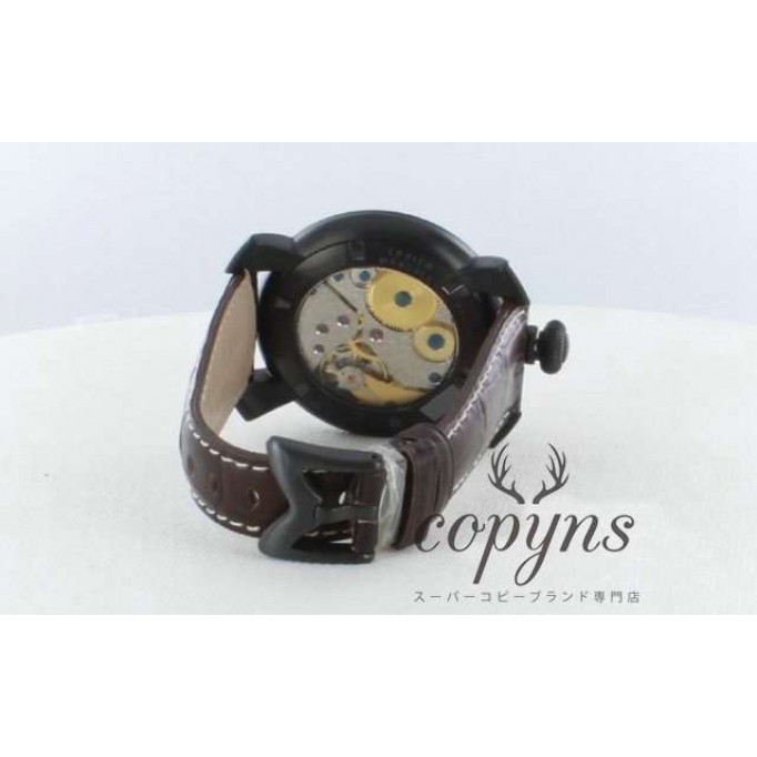 ガガミラノ 偽物 マニュアーレ48mm 5012.4 手巻き スモールセコンド レザー ダークブラウン メンズ