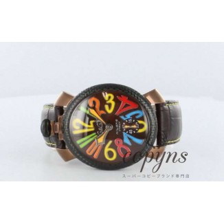 ガガミラノ 偽物 マニュアーレ48mm 5016.5 手巻き スモールセコンド レザー ブラウン メンズ 「世界限定500本」