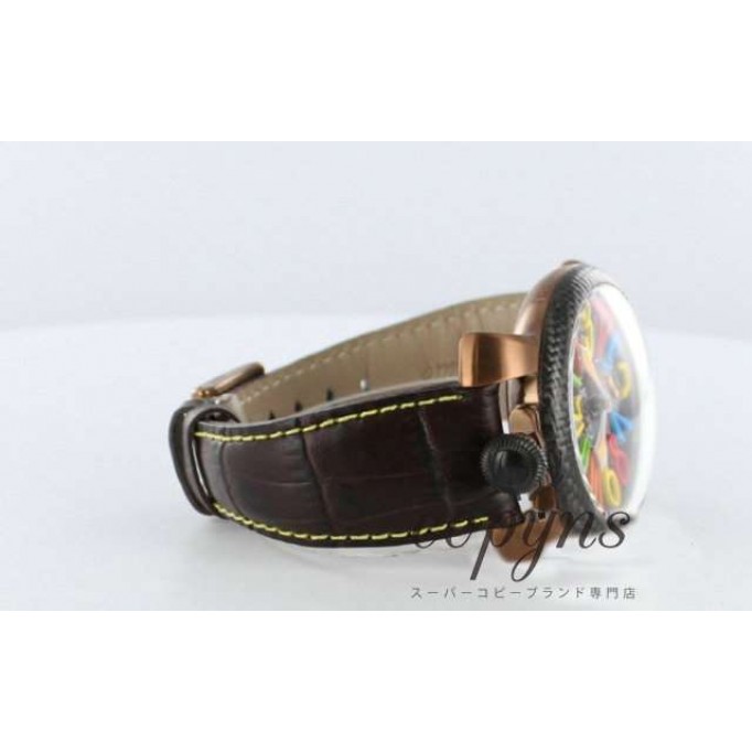 ガガミラノ 偽物 マニュアーレ48mm 5016.5 手巻き スモールセコンド レザー ブラウン メンズ 「世界限定500本」