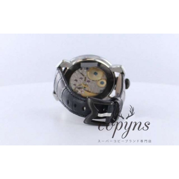 ガガミラノ 偽物 マニュアーレ48mm 5013.1 スモールセコンド レザー カーボンブラック メンズ