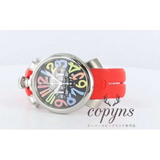 ガガミラノ コピー クロノ48mm 5050.2 ラバー レッド/ブラック メンズ
