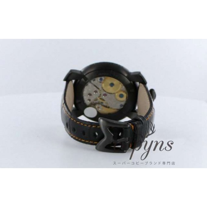 ガガミラノ 偽物 マニュアーレ48mm 5016.1 手巻き レザー ブラック/カーボンブラック メンズ 「世界限定500本」