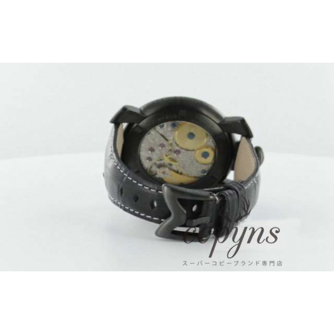 ガガミラノ 偽物 マニュアーレ48mm 5016.6 手巻き スモールセコンド レザー ブラック/カーボンブラック メンズ 「世界限定500本」