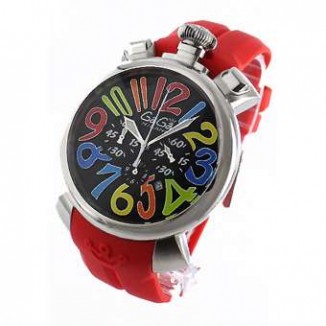 ガガミラノ コピー クロノ48mm 5050.2 ラバー レッド/ブラック メンズ