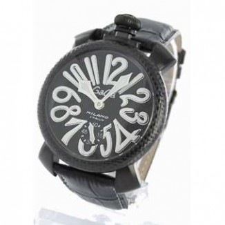 ガガミラノ 偽物 マニュアーレ48mm 5016.6 手巻き スモールセコンド レザー ブラック/カーボンブラック メンズ 「世界限定500本」