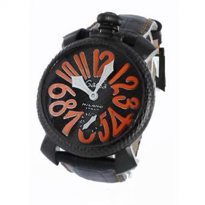 ガガミラノ 偽物 マニュアーレ48mm 5016.1 手巻き レザー ブラック/カーボンブラック メンズ 「世界限定500本」