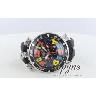 ガガミラノ コピー クロノ48mm 6050.2 ラバー ブラック メンズ
