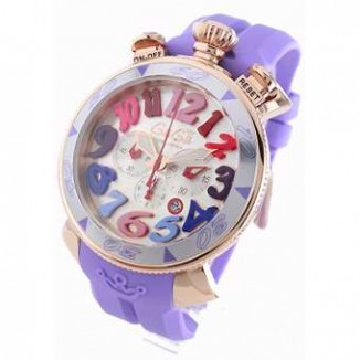 ガガミラノ コピー クロノ48mm 6056.9 ラバー ライトパープル/PGPシャンパンシルバー メンズ