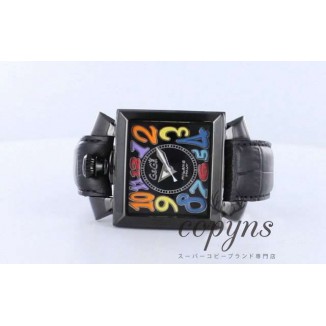ガガミラノ スーパーコピー ナポレオーネ48mm スーパーコピー 6002.1 オートマチック レザー ブラック メンズ