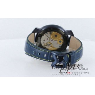 ガガミラノ 偽物 マニュアーレ48mm 5016.4 手巻き スモールセコンド レザー ブルー メンズ 「世界限定500本」