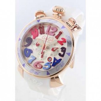 ガガミラノ コピー クロノ48mm 6056.9 ラバー ホワイト/PGPシャンパンシルバー メンズ