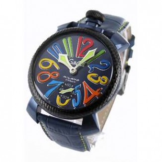 ガガミラノ 偽物 マニュアーレ48mm 5016.4 手巻き スモールセコンド レザー ブルー メンズ 「世界限定500本」