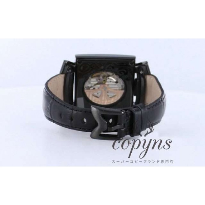 ガガミラノ スーパーコピー ナポレオーネ48mm スーパーコピー 6002.1 オートマチック レザー ブラック メンズ