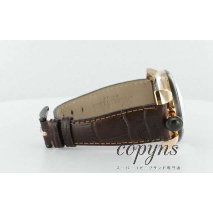 ガガミラノ 偽物 マニュアーレ48mm 5014.1 手巻き スモールセコンド レザー ブラウン/PGPカーボンブラック メンズ