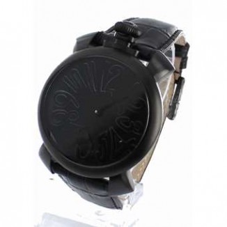 ガガミラノ 偽物 マニュアーレ48mm 5012.2 手巻き レザー ブラック メンズ