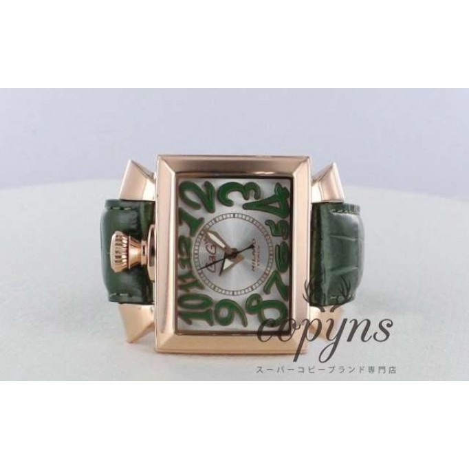ガガミラノ スーパーコピー ナポレオーネ48mm スーパーコピー 6001.2 オートマチック レザー グリーン/PGPシルバー メンズ