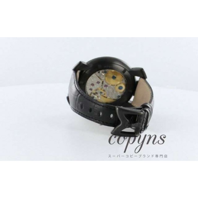 ガガミラノ 偽物 マニュアーレ48mm 5012.2 手巻き レザー ブラック メンズ