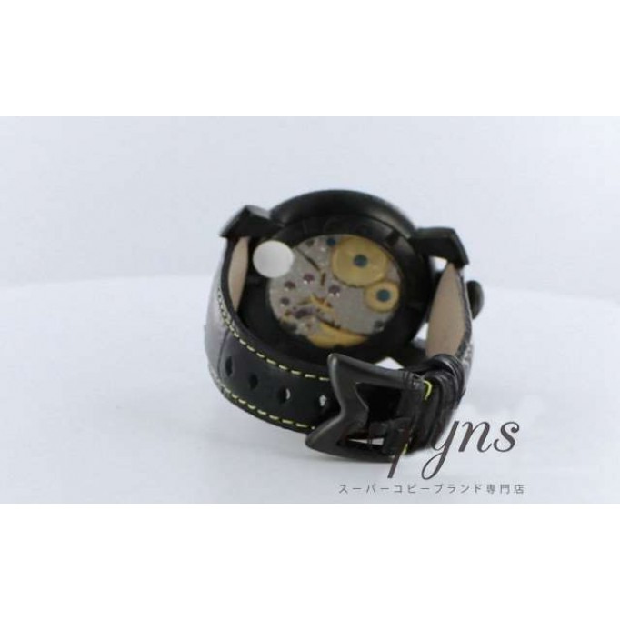 ガガミラノ 偽物 マニュアーレ48mm 5016.2 手巻き レザー ブラック/カーボンブラック メンズ 「世界限定500本」