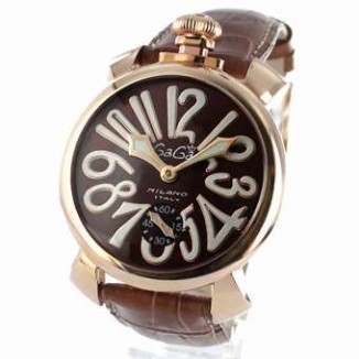 ガガミラノ 偽物 マニュアーレ48mm 5011.1 手巻き スモールセコンド レザー PGPブラウン メンズ