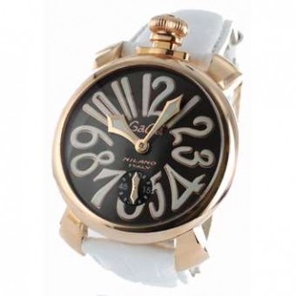 ガガミラノ 偽物 マニュアーレ48mm 5011.7 手巻き スモールセコンド レザー ホワイト/PGPブラック メンズ