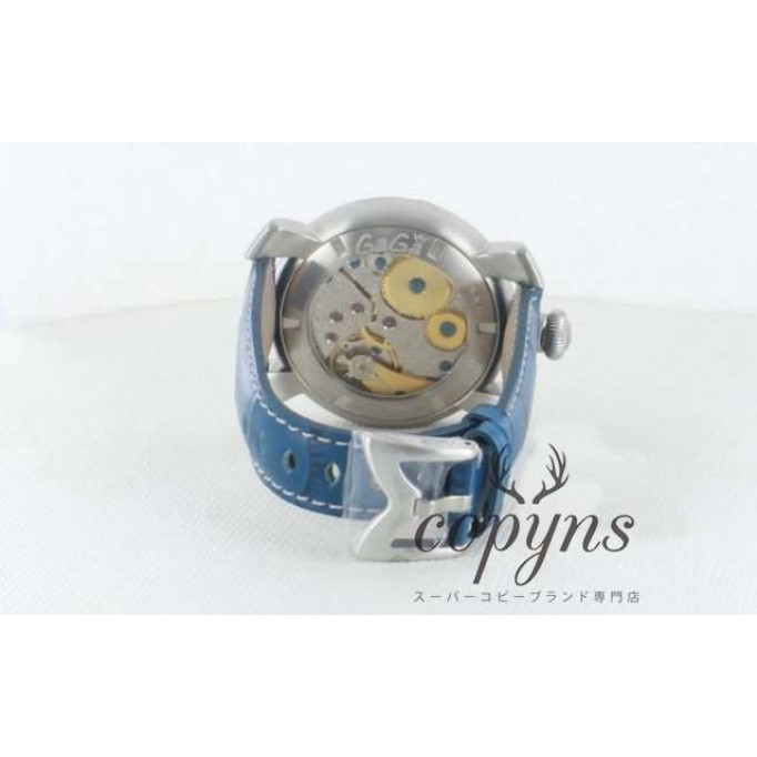 ガガミラノ 偽物 マニュアーレ48mm 5510.1 手巻き スモールセコンド レザー ダークブルー/シルバー メンズ 「世界限定500本」
