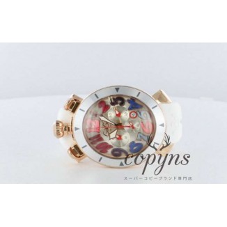 ガガミラノ コピー クロノ48mm 6056.9 ラバー ホワイト/PGPシャンパンシルバー メンズ