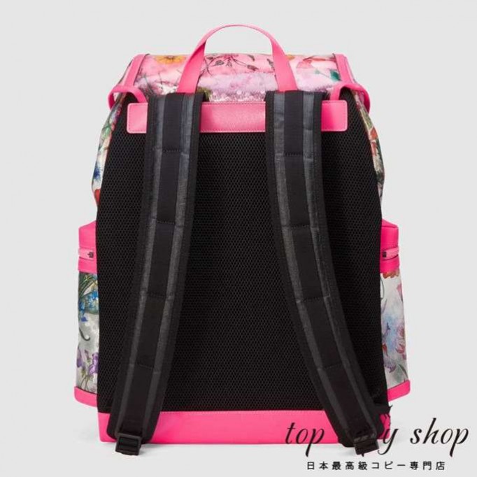 グッチ バッグ スーパーコピー フローラ プリント ビニール ミディアム バックパック 548745 91FBX 9084