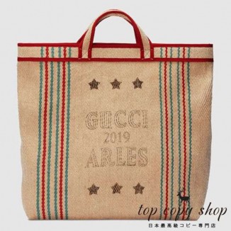 グッチ バッグ スーパーコピー GGプリント ジュート トートバッグ499484 9Y4AT 9575