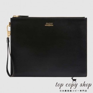 グッチ バッグ スーパーコピー GG GUCCI ロゴ付き レザー ポーチ547613 0YA0G 1000