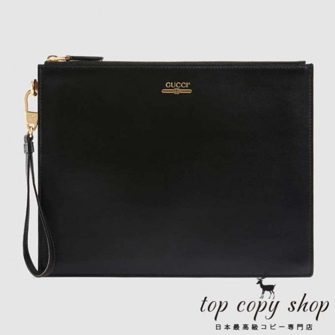 グッチ バッグ スーパーコピー GG GUCCI ロゴ付き レザー ポーチ547613 0YA0G 1000
