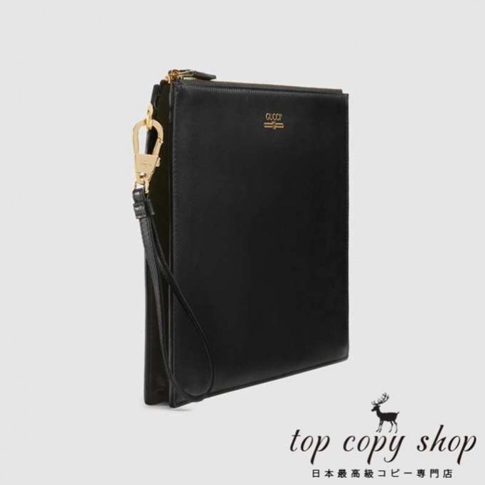 グッチ バッグ スーパーコピー GG GUCCI ロゴ付き レザー ポーチ547613 0YA0G 1000