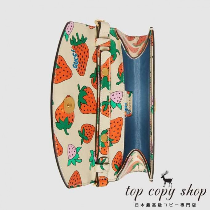 グッチ バッグ スーパーコピー GG〔グッチ ズゥミ〕GUCCI ストロベリープリント ミニ ショルダーバッグ564718 08PAX 9036