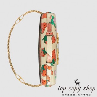 グッチ バッグ スーパーコピー GG〔グッチ ズゥミ〕GUCCI ストロベリープリント ミニ ショルダーバッグ564718 08PAX 9036